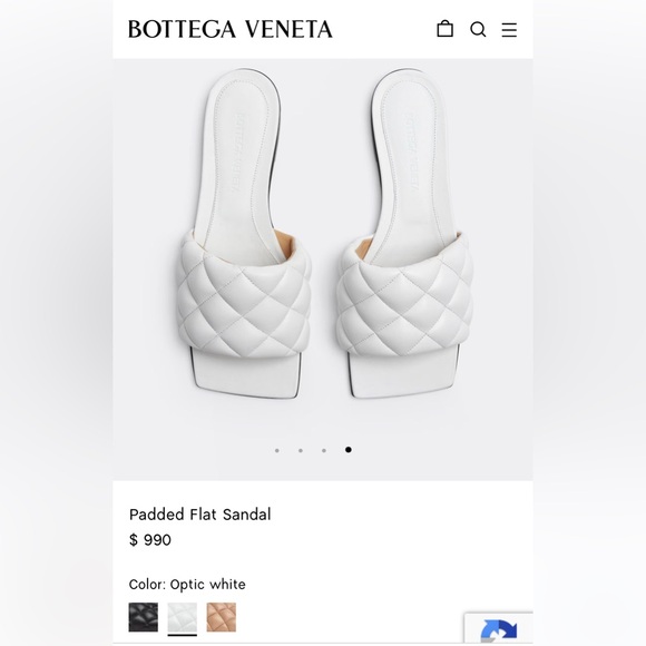 Bottega Veneta White Minimalist Sandals - Picture 1 of 6
